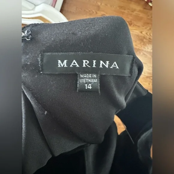 Marina Black Velvet Cutout Dress Size 14 – Worn Once – Retail $40 - Picture 2 of 2